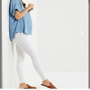 AG Adriano Goldschmied Maternity The Stilt Rollup White 27 Jeans Denim Summer